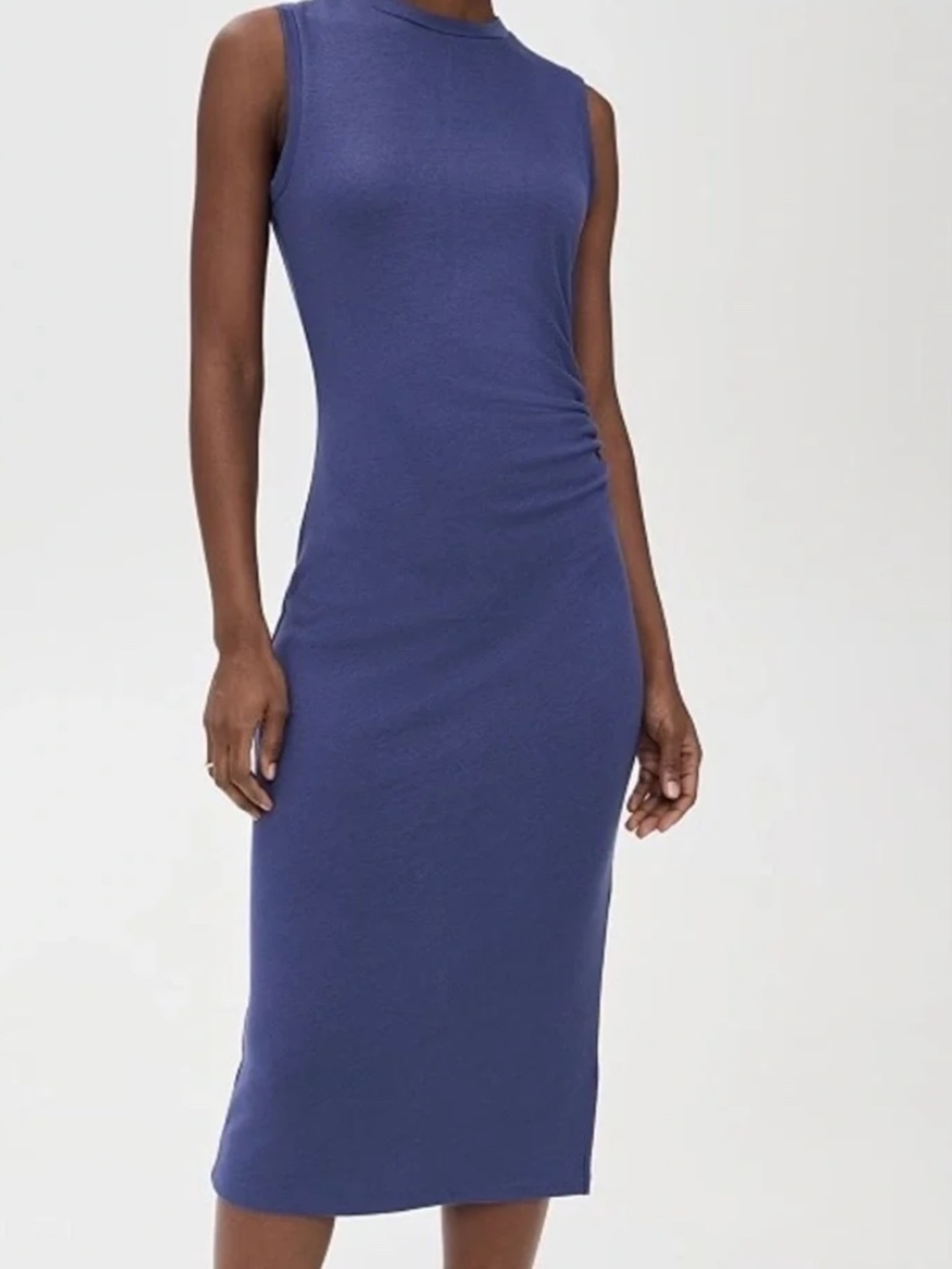 Vince Sleeveless Gathered-Waist Dress in Dark Periwinkle NWT MSRP $248 Sm & Med